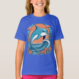 Golfinhos bonitos saltando no oceano T-Shirt