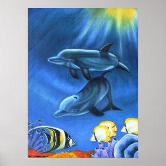 Golfinhos na Poster Oceânica II