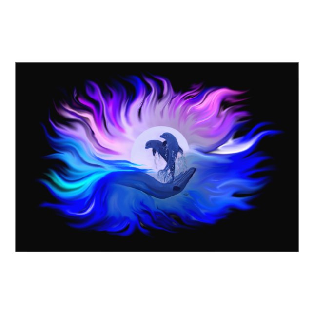 Golfinhos no Alargamento de Fotos em Lua (Frente)