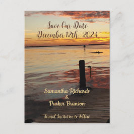 Golfinhos no Sunset Salve nosso Cartão de Data