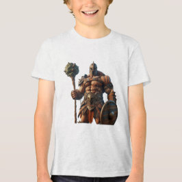 Golias Com um Clube numa Camiseta Branca de Manga
