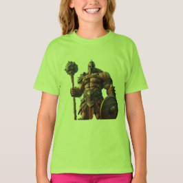 Golias com um Clube numa Camiseta Branca de Manga