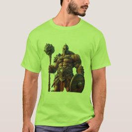 Golias com um Clube numa Camiseta Verde de Manga C