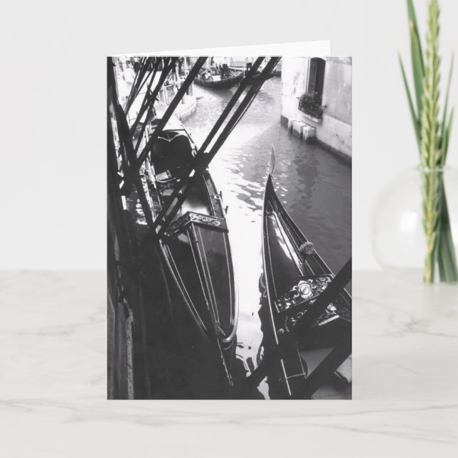 Gôndola Venetian no cartão da máscara (Frente)