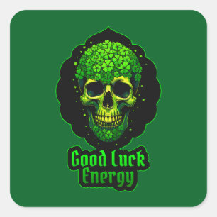 Good Luck Energy Skull St Patrick’s - Autocolante