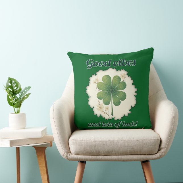 Good Vibes St Patrick’s Day Shirt – almofada (Cadeira)