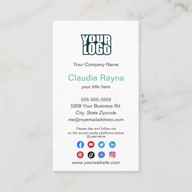 Google Review - Cartão de visita com as mídias soc (Frente)