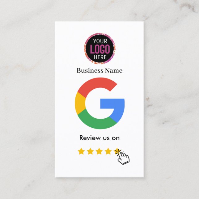 Google Review com Cartão de visita de link de códi (Frente)