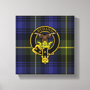 Gordon Scottish Crest e Tartan Canvas