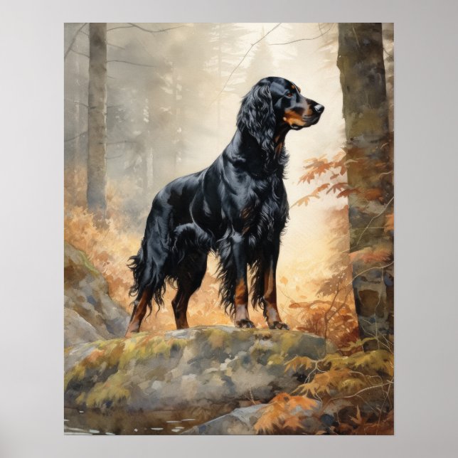 Gordon Setter Dog Art Impressão (Frente)