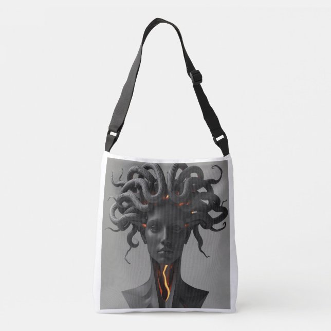 Gorgon Abstract Graphite Tote Bag (Verso)