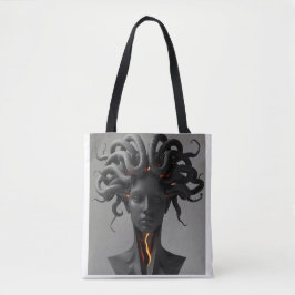 Gorgon Abstract Graphite Tote Bag