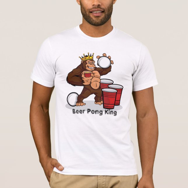 Gorilla Beer Pong King T-Shirt (Frente)