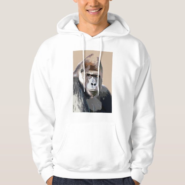 Gorilla Face Hoodie - Camisas Gorilas Animais (Frente)