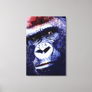 Gorilla Face Pop Art Canvas