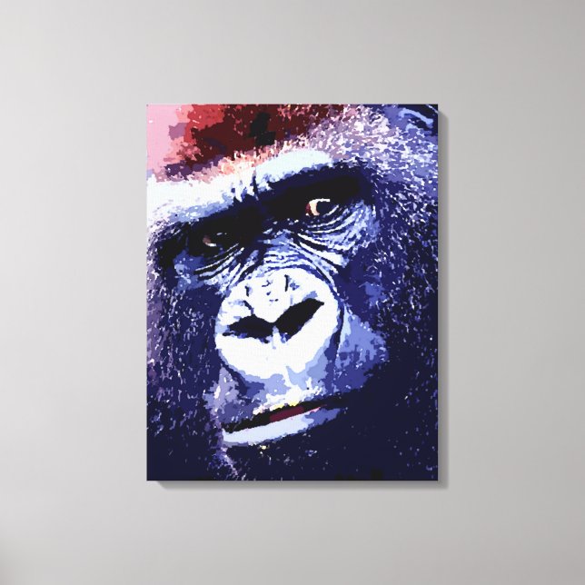 Gorilla Face Pop Art Canvas (Frente)