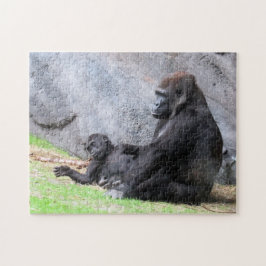 Gorilla, mãe e Quebra-cabeça bebê