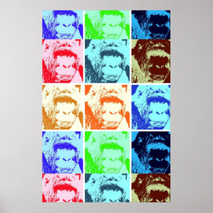 Gorilla Pop Art Poster Impressão
