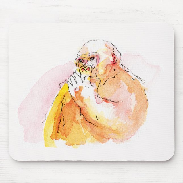 Gorilla sucking fingers Mouse Pad 指しゃぶりのゴリラマウスパッド (Frente)