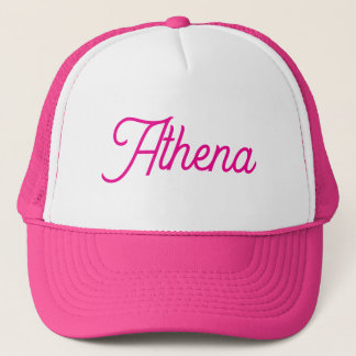 Gorro com Nome Atena Menina Clássico Boné Preto e