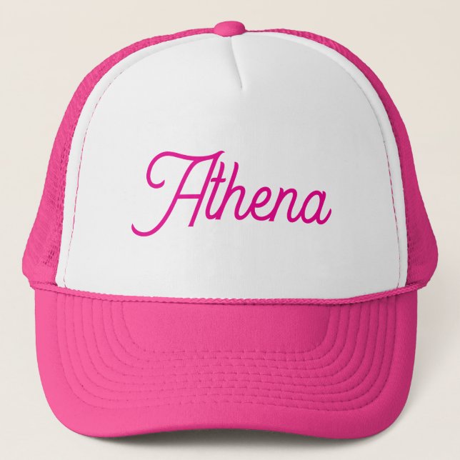 Gorro com Nome Atena Menina Clássico Boné Preto e  (Frente)