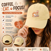 Gorro de Pai de Gato Café Engraçado, Boné de Beise