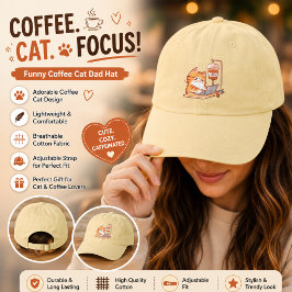Gorro de Pai de Gato Café Engraçado, Boné de Beise