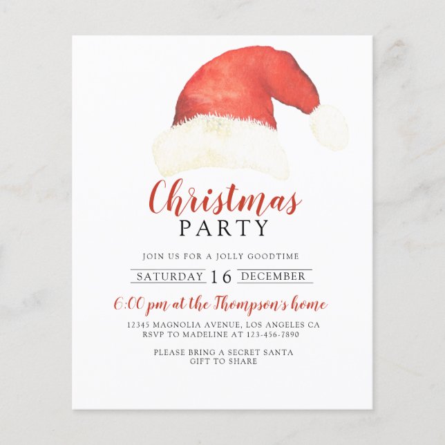 Gorro de Papai Noel BUDGET Natal Vermelho Rústico  (Frente)