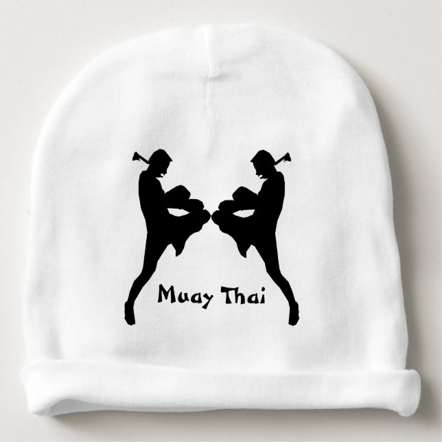 Gorro Para Bebê Beanie tailandês do bebê de Muay (Frente)