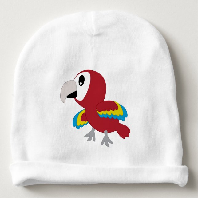 Gorro Para Bebê Papagaio - chapéu recém-nascido da floresta húmida (Frente)
