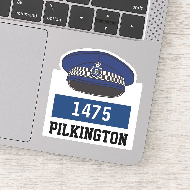 Gorro Plano de Polícia com Adesivo de Nome e Númer (Detalhe)