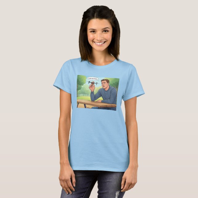 Gosto Como A T-shirt azul das mulheres de frango (Frente Completa)