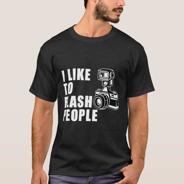 Gosto de camiseta da câmera do Flash Pessoas (Frente)