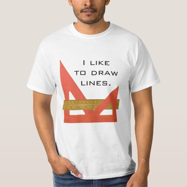 Gosto de Desenhar Linhas T-Shirt (Frente)