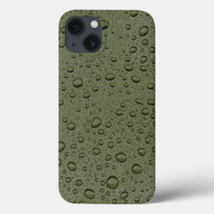 Gotas de água verde-oliva capas de iphone de acas