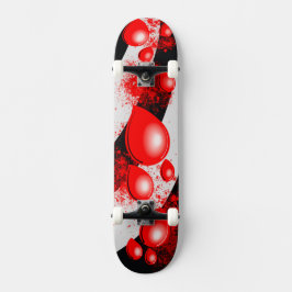 Gotas Vermelhas – Design Abstrato de Skateboard
