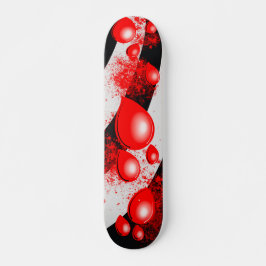 Gotas Vermelhas – Design Abstrato de Skateboard