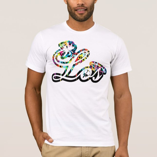 Gotejamento da cor do crânio do t-shirt do "Los"… (Frente)