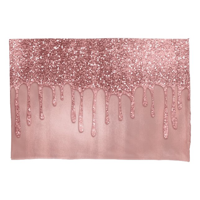 Gotejando em Brilho Dourado Rosa Gotas Rosadas Bon (Frente)