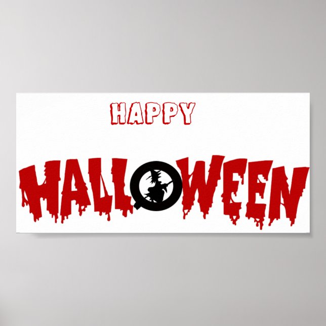 gotejando poster de texto de halloween (Frente)