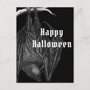 Gothic Bats Happy Halloween Deseja Cartão Postal