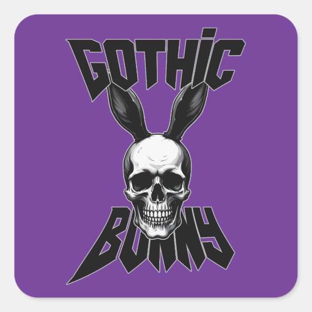 Gothic Bunny – Dark Easter Art - Autocolante (Frente)