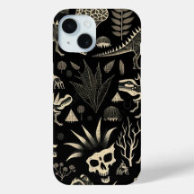 Gothic Dinosaur Skeleton Engraving Pattern 