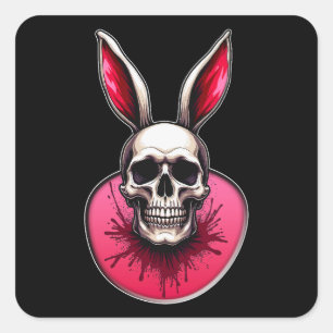 Gothic Easter Bunny – Skull Art - Autocolante