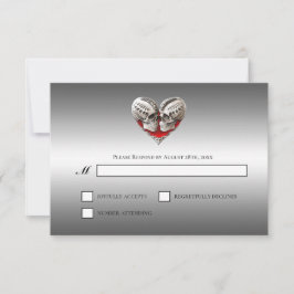 Gothic Halloween Alternative Wedding RSVP Card