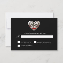 Gothic Halloween Alternative Wedding RSVP Card