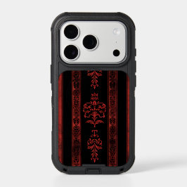Gothic Red Damask Stripe Phone Case 