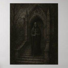 Gothic Skull and Tomb Poster