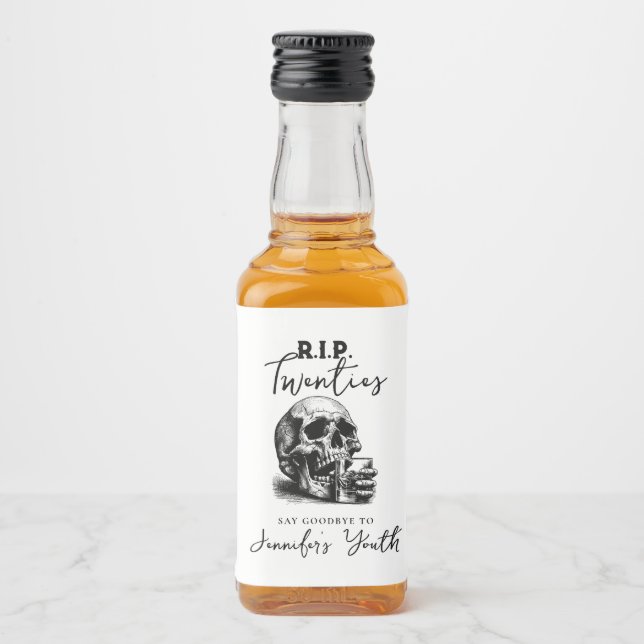 Gothic Skull RIP Twenties Whiskey Birthday Party (Frente)
