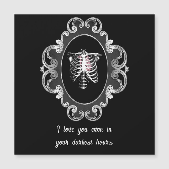 Gótica Romance Crânio e Dia de os namorados cardía (Frente)